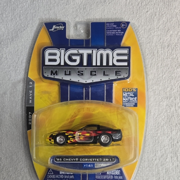 Jada Other - Jada Toys 2007 Bigtime Muscle '95 Chevy Corvette ZR-1 Flames Diecast